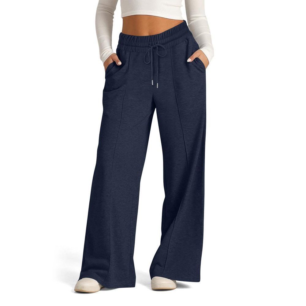 KICILVS Straight Leg Sweatpants for Women Baggy Sweatpants Cute Sweatpants Trousers Pants for Women Track Pants Women Pull On Pants for Women Navy