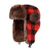 ASWER Warm Trapper Russian Trooper Hat Winter Skiing Cap Men Women Windproof Red view 1