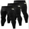 Queerier 3 Pack Men's Compression Pants Athletic Leggings with Pockets Running Baselayer Tights Cycling Workout Pants view 1