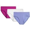 Mightly Tween & Teen Girls' Hipster Bikini Undies | Organic Cotton, Soft & Fresh Panties for Kids and Teens, Fair Trade Certified 3-Pack Comfortable Underwear Set, Raspberry, White and Peri, 6 view 1