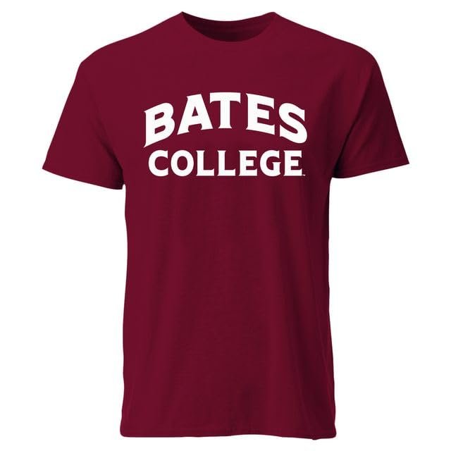 Barnesmith Bates College BAT Bobcats Short Sleeve Adult Unisex T-Shirt, Classic, Garnet, Small