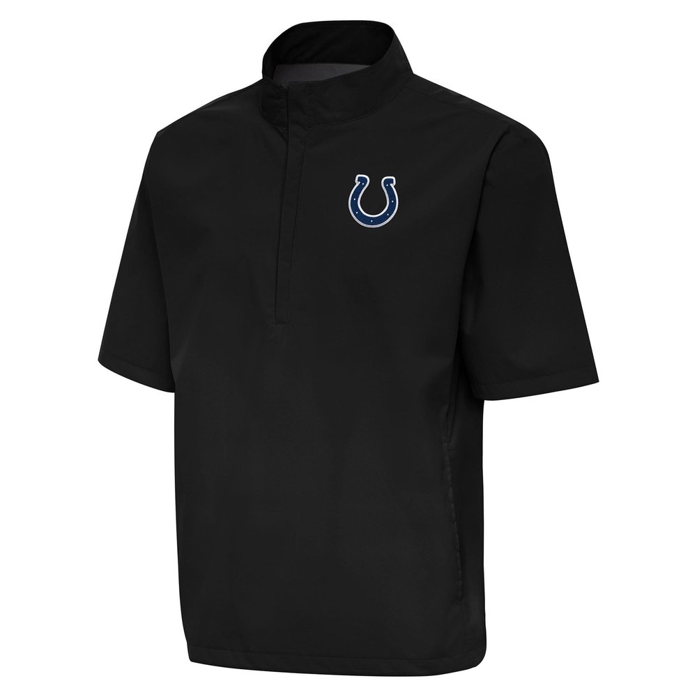 Antigua Men's Black Indianapolis Colts Brisk Short Sleeve Quarter-Zip Windshirt