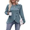 AELSON Women's Casual Fall Crewneck Tunic Tops Long Sleeve Dressy Solid Color Blouse Shirts view 1