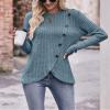 AELSON Women's Casual Fall Crewneck Tunic Tops Long Sleeve Dressy Solid Color Blouse Shirts view 2