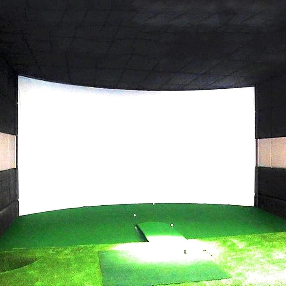 Golf Impact Screen for Indoor/Outdoor 112*157 In Golf Simulator Impact Screen For Home Beginners Series Large Projection Screen For Golf Training Display Projection Screen Cloth For Home Golf Swing