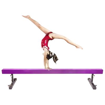 YXXSDP Adjustable Gymnastics Balance Beam, Professional Home Training Floor Beam/Gymnastics Equipment, High and Low Suede Cover Walking Beams, for School Gym Club(Purple,2.4m/7.9ft Long)