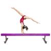 YXXSDP Adjustable Gymnastics Balance Beam, Professional Home Training Floor Beam/Gymnastics Equipment, High and Low Suede Cover Walking Beams, for School Gym Club(Purple,2.4m/7.9ft Long) view 1