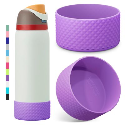 2PCS Diamond Silicone Boot for Owala Water Bottle 24 oz 32 oz 40 oz, Anti-Slip Protective Sleeve for Owala Twist,FreeSip and Flip Stainless Steel Water Bottle, BPA-Free, Dishwasher Safe, Accessories