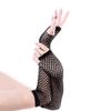 Fingerless Fishnet Gloves Long Fishnet Arm Sleeve Goth Punk 80s Mesh Gloves for Women Girls 1920s Accessories (Black, One Size) view 2