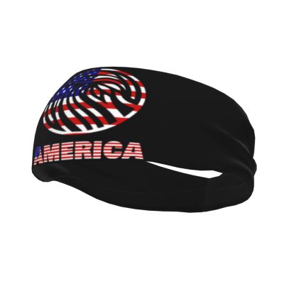 Headband America Bald Eagle Circle Flag Sports Sweatbands for Men Women Workout Athletic Running Yoga Basketball Gym Unisex Hairband Wristbands