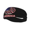 Headband America Bald Eagle Circle Flag Sports Sweatbands for Men Women Workout Athletic Running Yoga Basketball Gym Unisex Hairband Wristbands view 1