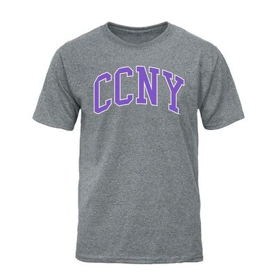 Barnesmith City College of New York CCNY Beavers Short Sleeve Adult Unisex T-Shirt, Classic, Charcoal Grey, Large
