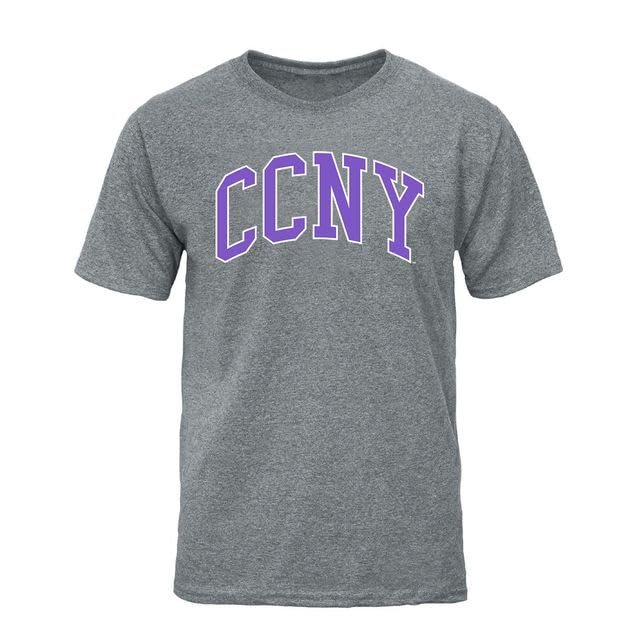 Barnesmith City College of New York CCNY Beavers Short Sleeve Adult Unisex T-Shirt, Classic, Charcoal Grey, Large