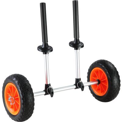 TYMMC Heavy Duty Kayak Cart, 280lbs Load Capacity, Detachable Canoe Trolley Cart with 10'' Solid Tires, Adjustable Width & Top Foam Protection, for Kayaks with Drain Holes of 2.54cm and Above