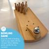 30cm Wooden Desktop Bowling Game: 10 Pins & Metal Ball - Perfect for Strategy, Party and Family Fun view 2