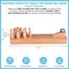30cm Wooden Desktop Bowling Game: 10 Pins & Metal Ball - Perfect for Strategy, Party and Family Fun view 4