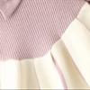 Little Girls Knit Sweater Dress Bowknot Print Winter Sweater Dress Long Sleeve Crew Neck Princess (B, 3-4 Years) view 4