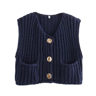Women's Y2K Summer Button Down Sweater Cardigans Shirts Short Sleeve Knitted Blouse Top Going Out Cropped Knit Tops (B-Navy Blue, M)