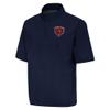 Antigua Men's Navy Chicago Bears Brisk Short Sleeve Quarter-Zip Windshirt view 1