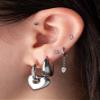 316L Stainless Steel Tapered Huggie Hoop Earrings, Sold as a Pair (Gold Tone) view 2