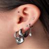 316L Stainless Steel Tapered Huggie Hoop Earrings, Sold as a Pair (Gold Tone) view 3