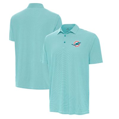 Antigua Men's Aqua/White Miami Dolphins Twine Performance Polo