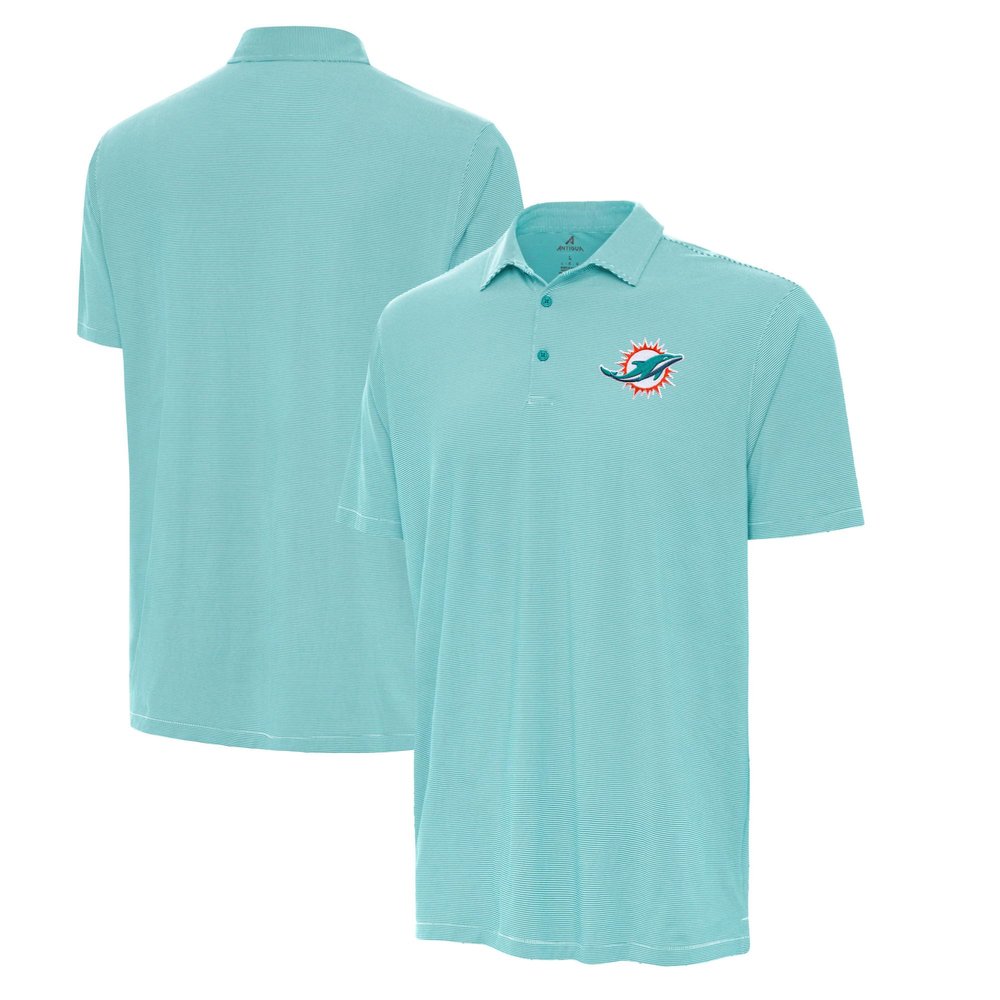 Antigua Men's Aqua/White Miami Dolphins Twine Performance Polo