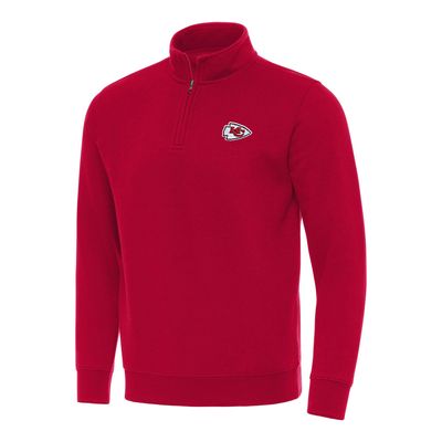 Antigua Men's Red Kansas City Chiefs Victory Quarter-Zip Pullover Top