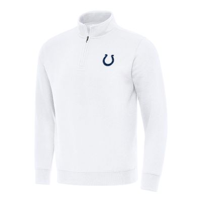 Antigua Men's White Indianapolis Colts Victory Quarter-Zip Pullover Top