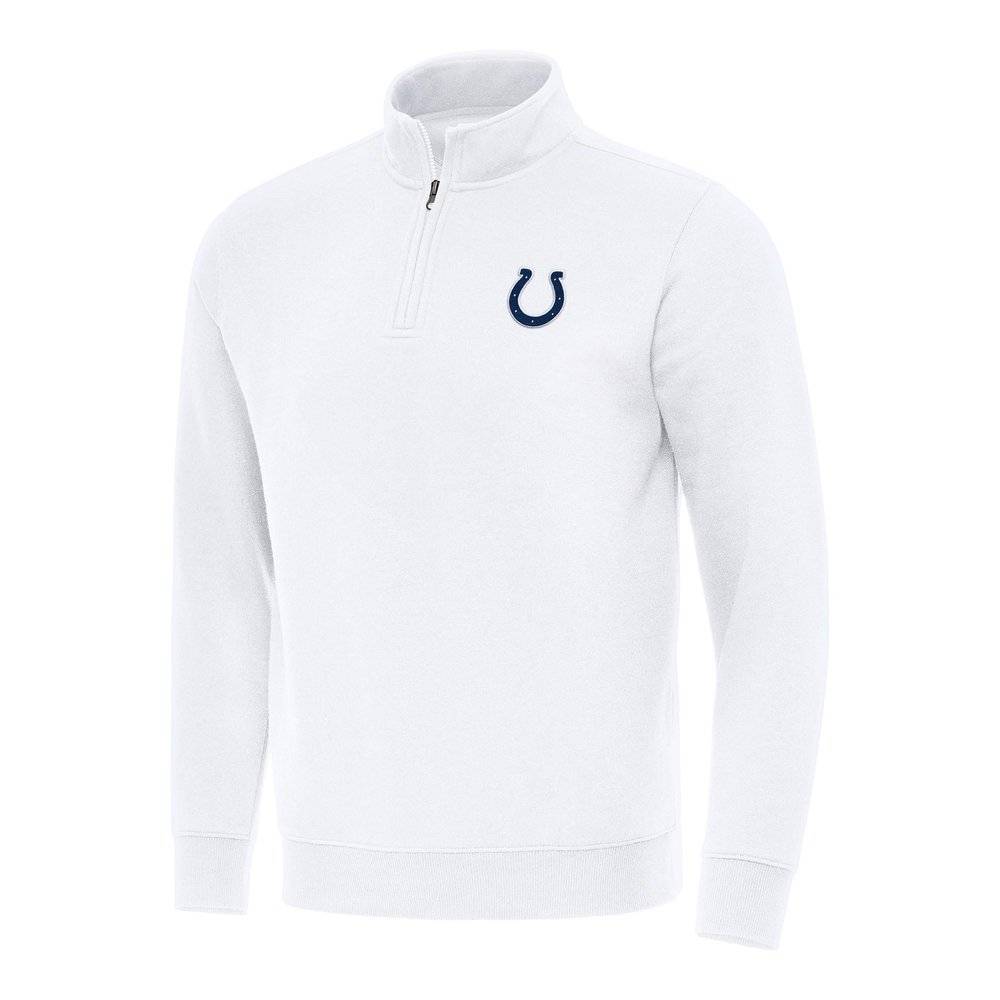 Antigua Men's White Indianapolis Colts Victory Quarter-Zip Pullover Top