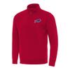 Antigua Men's Red Buffalo Bills Victory Quarter-Zip Pullover Top view 1