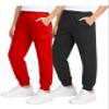 Quad Seven Boys Sweatpants - 2 Pack Fleece Active Boys Joggers and Cargo Pants - Performance Athletic Pants (Size 4-18), Size 4, Black/Red view 1