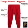 Quad Seven Boys Sweatpants - 2 Pack Fleece Active Boys Joggers and Cargo Pants - Performance Athletic Pants (Size 4-18), Size 4, Black/Red view 2