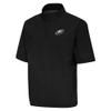 Antigua Men's Black Philadelphia Eagles Brisk Short Sleeve Quarter-Zip Windshirt view 1