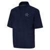 Antigua Men's Navy Dallas Cowboys Brisk Short Sleeve Quarter-Zip Windshirt view 1