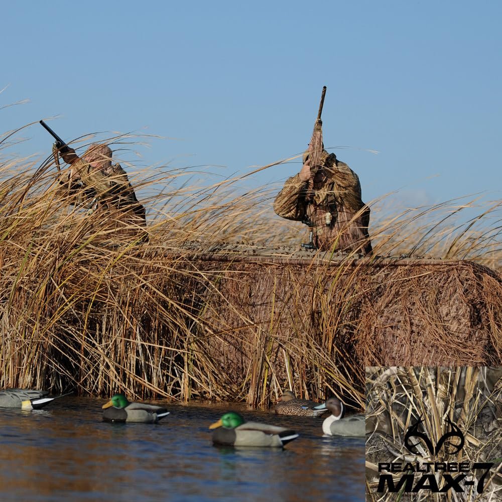 Banded Avery Outdoor Quick-Set Aluminum Frame Duck Boat Blind Combo Kit (Max-7 Camo Nets, 17'-19' Boats)