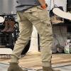 ZH8FCHAN Men's Work Pants Outdoor Tactical Cargo Pants Cotton Casual Combat Pants with Zipper Pockets (Khaki,5X-Large) view 4