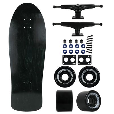 Moose Old School Skateboard 30" Stain Black, 7" Black Trucks & 59mm Black Wheels