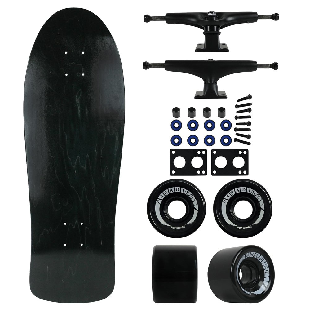 Moose Old School Skateboard 30" Stain Black, 7" Black Trucks & 59mm Black Wheels