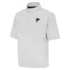Antigua Men's Heather Gray Atlanta Falcons Brisk Short Sleeve Quarter-Zip Windshirt view 1