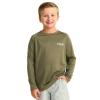 Huk Kid's Pursuit Long Sleeve Shirt, Fishing Shirt for Kids, KC Neon Bass - Moss, X-Small view 1