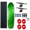 Moose Old School 80's Skateboard Complete 33" Green with Hollow 7.0 Silver/Red Trucks, 58mm Blue Wheels view 1