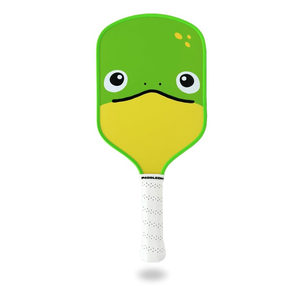 PaddleOn Pickleball Paddles | USAPA Approved Paddle | T700 Carbon Fiber Surface | Propropylene Honeycomb Core | Non-Slip Cushion Grip | Single Paddle | High Grit & Spin | Fun Design (Frog)
