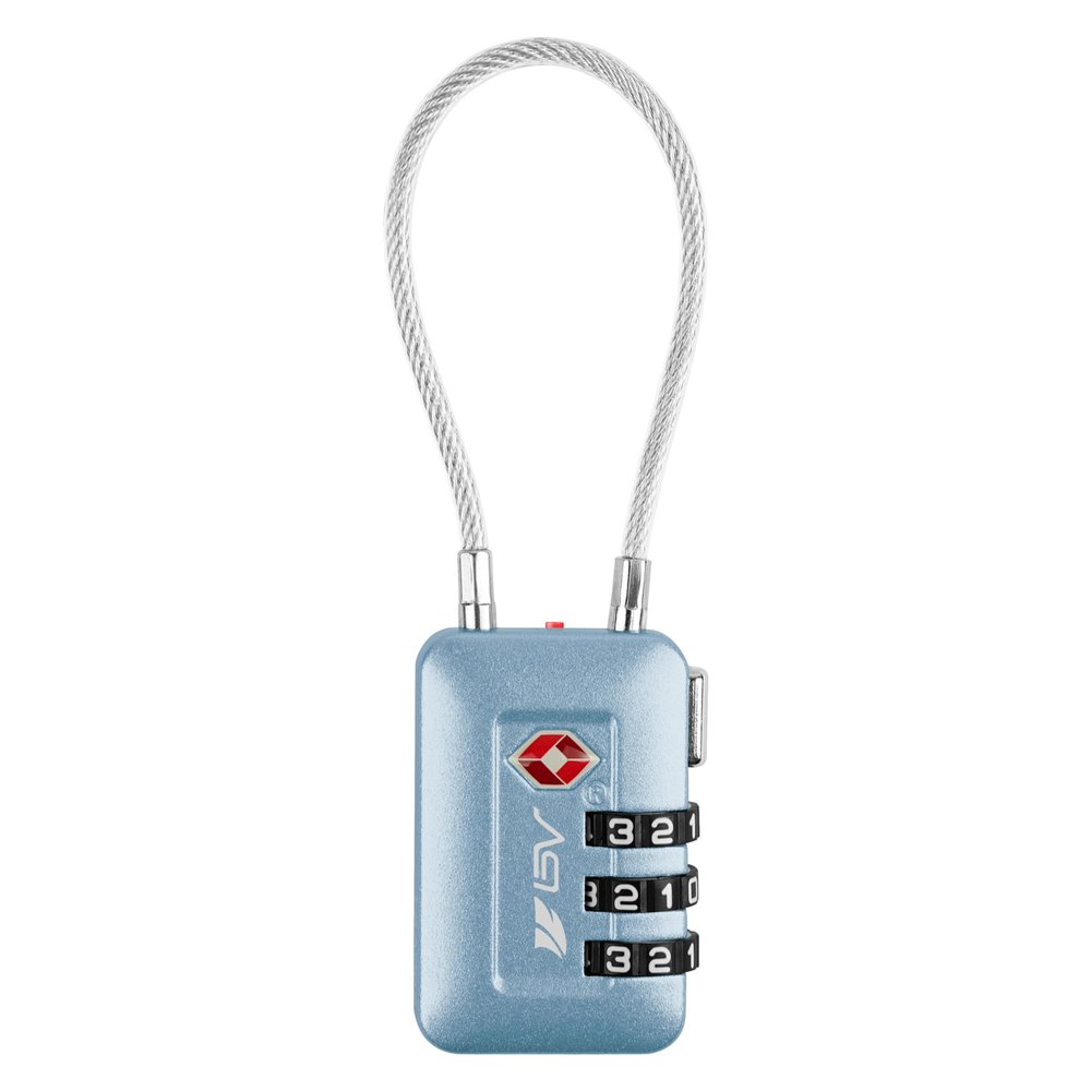 TSA Accepted Luggage Travel Lock, Set-Your-Own Combination Lock for School Gym Locker, Luggage Suitcase Baggage Locks, Filing Cabinets, Toolbox, Case (Arctic Blue, 1 Pack)