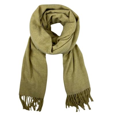 Humble Hilo Soft Wool Scarf or Shawl, Large Winter Wrap Pashmina 74 x 27 (Lemongrass)