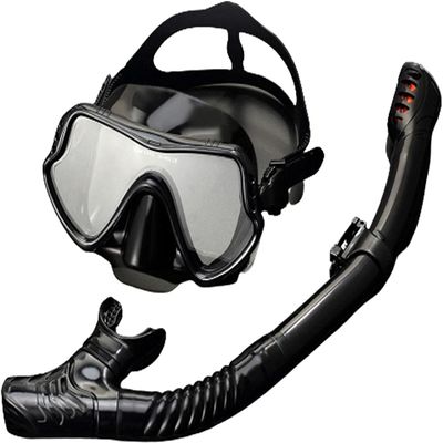 Diving Mask, Swimming Mask with Snorkel, Snorkeling Set, Semi-Dry Snorkeling Mask Snorkeling Gear Anti-Fog Kids Snorkeling Set, Mouthpiece Diving Mask Goggles for Scuba Diving, Snorkeling and Freedi