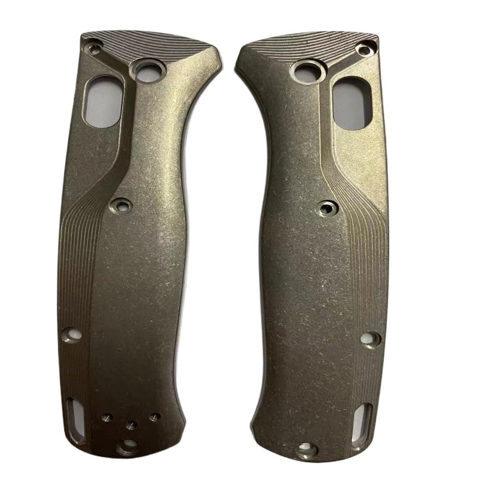 IGRIXLSD 1Pair Custom Scales Fits for Bugout 535, Stonewashed Titanium Handle Patch DIY Replacement Accessory