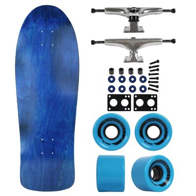 Moose Old School Skateboard 30" Stain Blue, 7" Raw Trucks & 59mm Blue Wheels