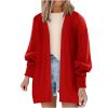 Akklian Womens Oversized Fall Sweaters 2024 Casual Loose Fit Long Sleeve Cardigan Sweaters Trendy Y2K Clothes for Teen Girls Red view 1