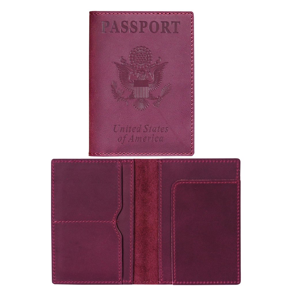 HIFA Leather Passport Holder, Handmade Passport Cover with Card and Ticket Slot - Genuine Leather, Elegant Design, Easy Access - Passport Case, Passport Wallet, Passport Holder